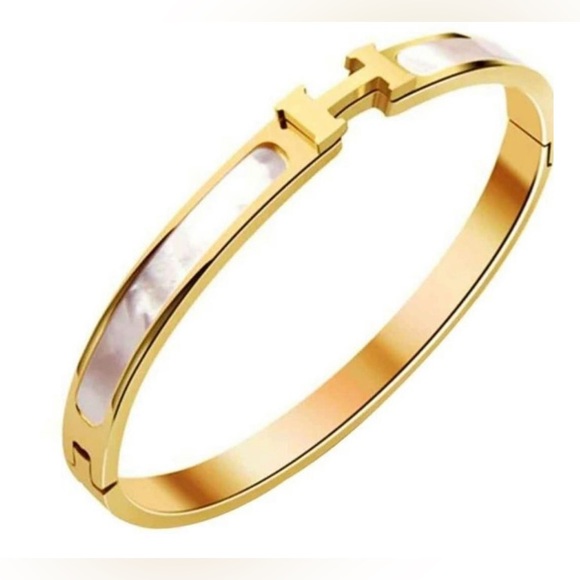 Hermes Jewelry - Gorgeous Gold H Bangle